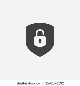 Shield Guard Lock Icon Vector Shield Stock Vector (Royalty Free ...