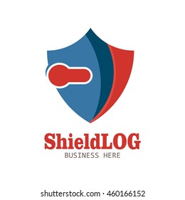 Shield Guard logo design vector. Security, Protection, Key, Look