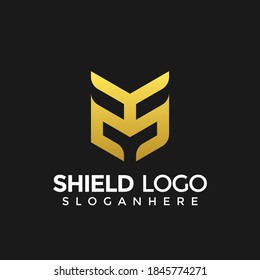 Shield guard luxury abstract logo stock design vector Illustration