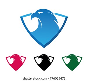 shield guard mighty eagle simple vector logo design