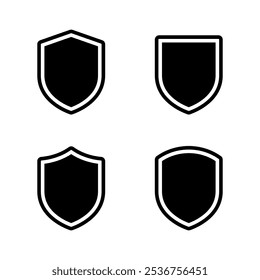 Shield guard, protection icon set in rounded corner. Defense, security sign symbol