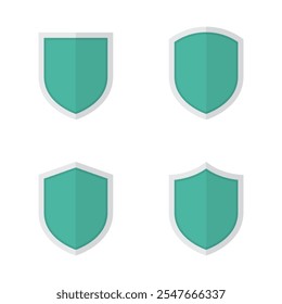 Shield guard, protection icon set in flat style. Defense, protect sign symbol