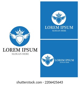 Plantilla vectorial del logotipo de protección de protección de escudo
