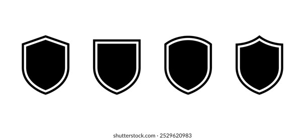 Shield guard, security icon set in trendy style. Defense sign symbol