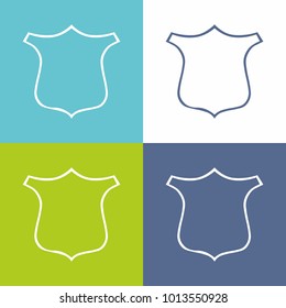shield guard shape blue and green material minimal design logo vector sign symbol icon set