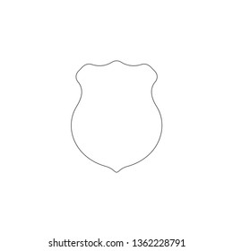 Shield guard. simple flat vector icon illustration. outline line symbol - editable stroke