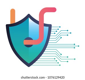shield guard with worm virus and circuit electric