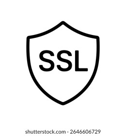 Blindagem que protege as letras SSL. Ilustração de Símbolo de Ícone
