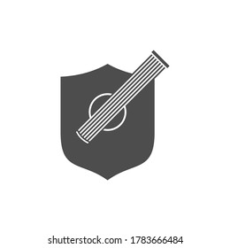 Shield Guitar design vector template. Simple set of electric guitar vector icons