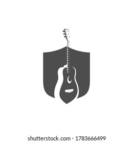 Shield Guitar design vector template. Simple set of electric guitar vector icons