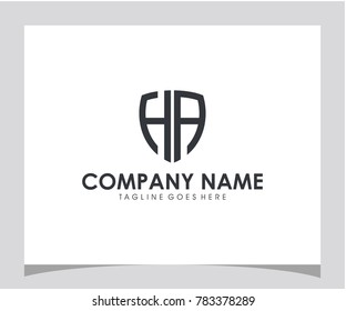 Shield HA initial icon letter logo vector eps 10