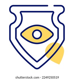 Shield having and eye showing concept of eye protection
