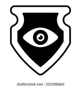 Shield having and eye showing concept of eye protection