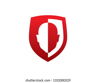 Shield and Head Logo Template, Icon, Symbol - Vector