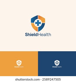 Shield health logo design template