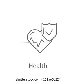 Shield with Heartbeat icon. Simple element illustration. Shield with Heartbeat symbol design from Insurance collection set. Can be used for web and mobile on white background