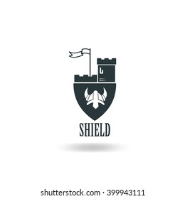 shield, helmet, castle. protect icon