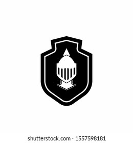shield and helmet logo design