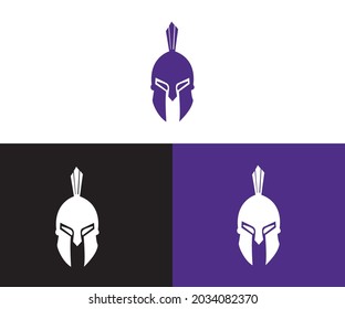 shield and helmet of the Spartan warrior symbol, emblem. Spartan helmet logo