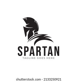 Shield And Helmet Of The Spartan Warrior Symbol, Emblem. Spartan Helmet Logo, Vector Illustration Of Spartan Shield And Helm, Spartan Greek Gladiator Helmet Armor Flat Vector Icon