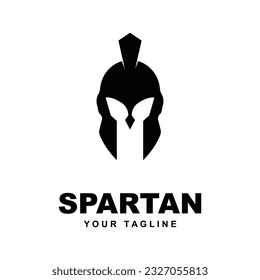 shield and helmet of the Spartan warrior symbol, Spartan helmet logo vector illustration
