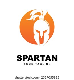 shield and helmet of the Spartan warrior symbol, Spartan helmet logo vector illustration