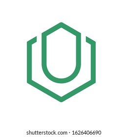shield hexagon logo design vector template