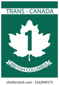 Shield of Highway 1 in British Columbia, Canada