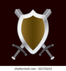shield him two swords medieval crosshair emblem