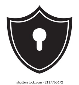 shield with hole silhouette icon