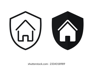 Shield home icon. illustration vector