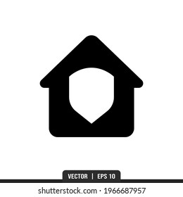 Vector de icono Escudo hogar, plantilla de logotipo de ilustración en estilo moderno. Idóneo para muchos fines.