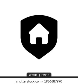 Shield Home Icon Vector, Illustration Logo Template In Trendy Style. Suitable For Many Purposes.