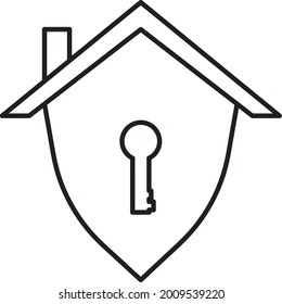 Symbol der Heimatschutzverriegelung Schild, Vektordesign-Vorlage und Illustration mit bearbeitetem Strich