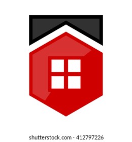 shield and home logo vector.