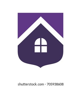shield and home vector logo