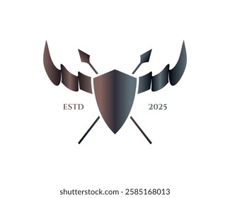 Shield Horn Flag Vector Image