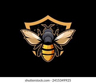 Shield Hornet logo,Powerful mascot logo for your school, college, or any sports team