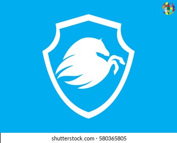 Shield horse, icon, vector illustration eps10