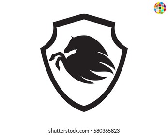Shield horse, icon, vector illustration eps10
