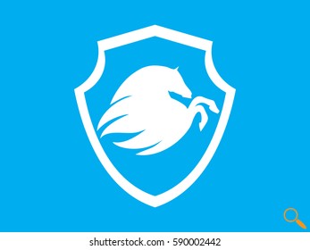 Shield horse, icon, vector illustration eps10