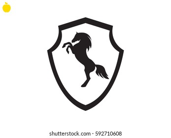 Shield horse, icon, vector illustration eps10