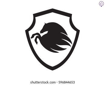 Shield horse, icon, vector illustration eps10