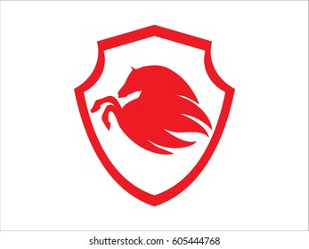 Shield horse, icon, vector illustration eps10
