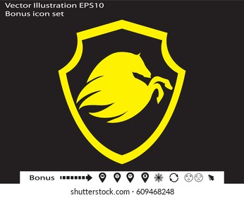 Shield horse, icon, vector illustration eps10