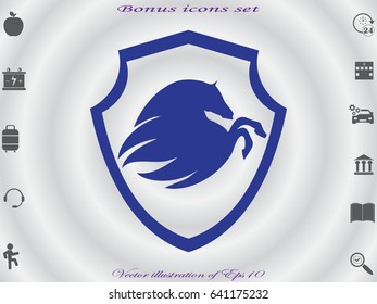 Shield horse, icon, vector illustration eps10