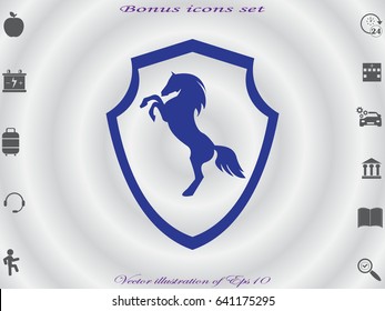 Shield horse, icon, vector illustration eps10