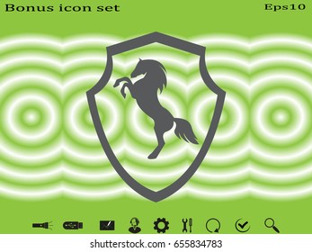 Shield horse, icon, vector illustration eps10