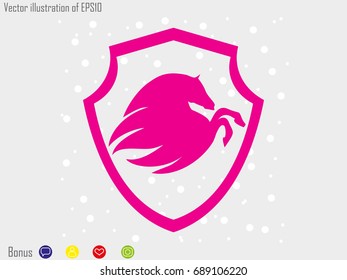 Shield horse, icon, vector illustration eps10