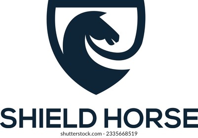 Shield Horse Logo Design illustration